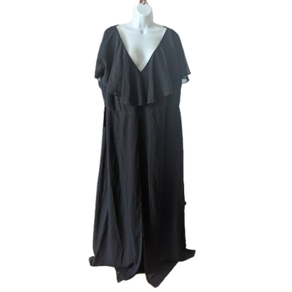 Black Wide Leg Jumpsuit Size 24 NEW NWT